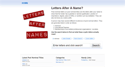 Desktop Screenshot of lettersafternames.info