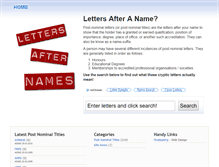 Tablet Screenshot of lettersafternames.info